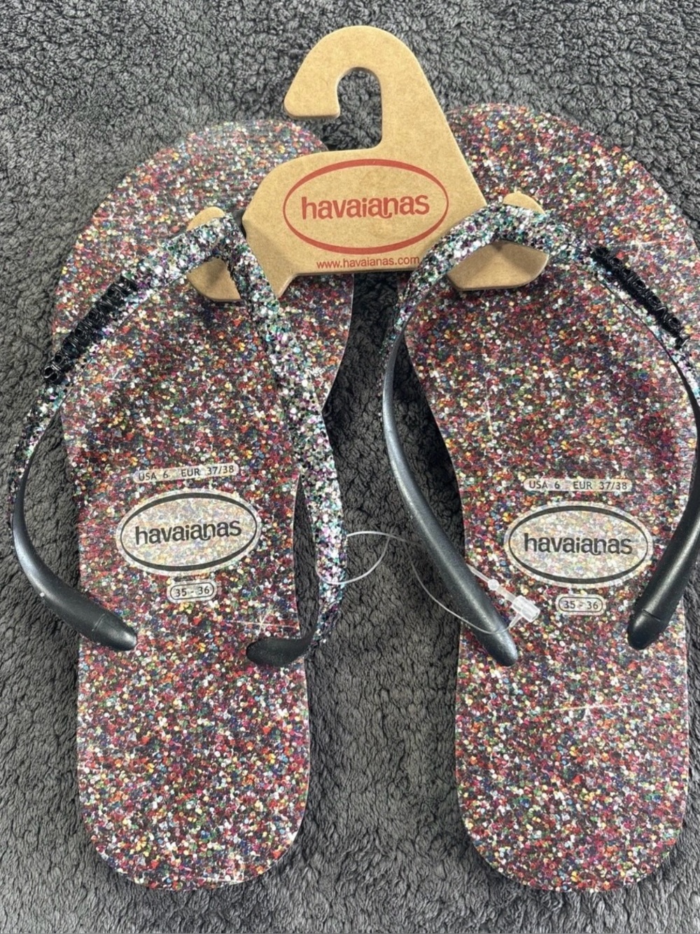 Original HAVAIANAS Womens Slim Carnival flip-flops  size 6 CARNIVAL